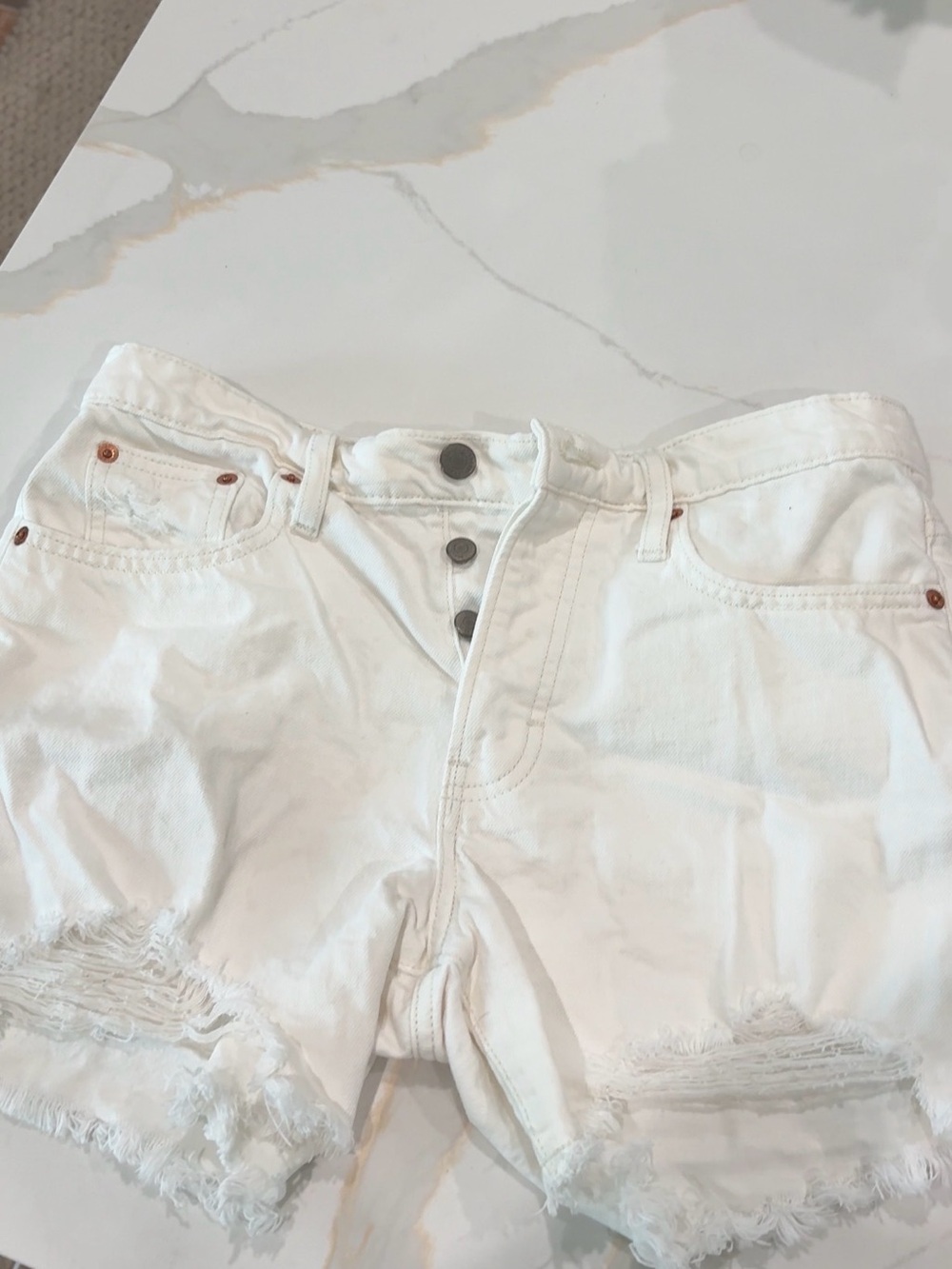 Lucky Brand White Distressed Jean Shorts